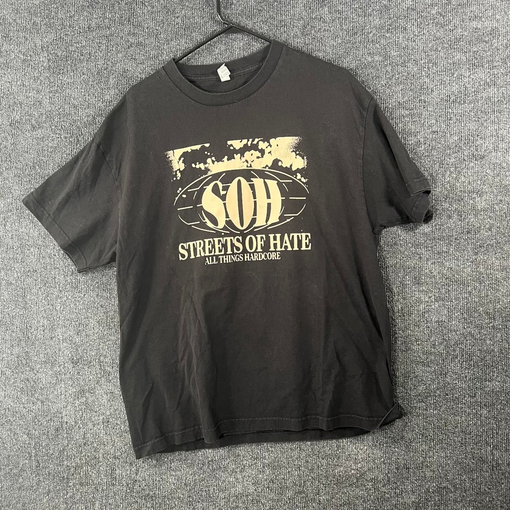 Streets of Hate SOH All Things Hardcore Band Graphic T-Shirt Men's XL Black